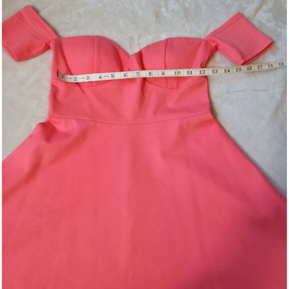 LuLu's Pink Coral Off the Shoulder Sexy Party Dress Size Small - Picture 11 of 13